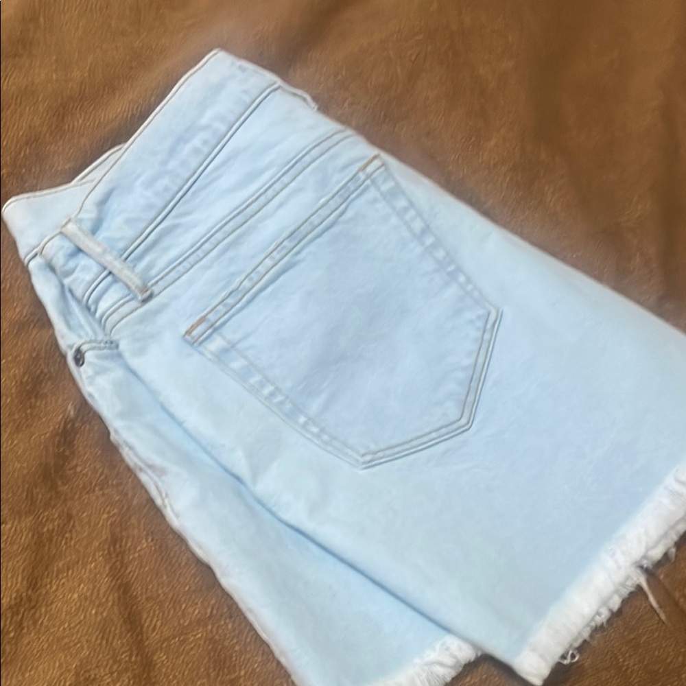 LOFT Blue Jean Shorts with Distressed Hem size 6